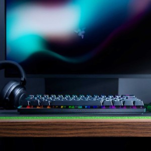 کیبورد گیمینگ مکانیکال با سیم ریزر RGB مدل Huntsman Mini سوییچ آنالوگ